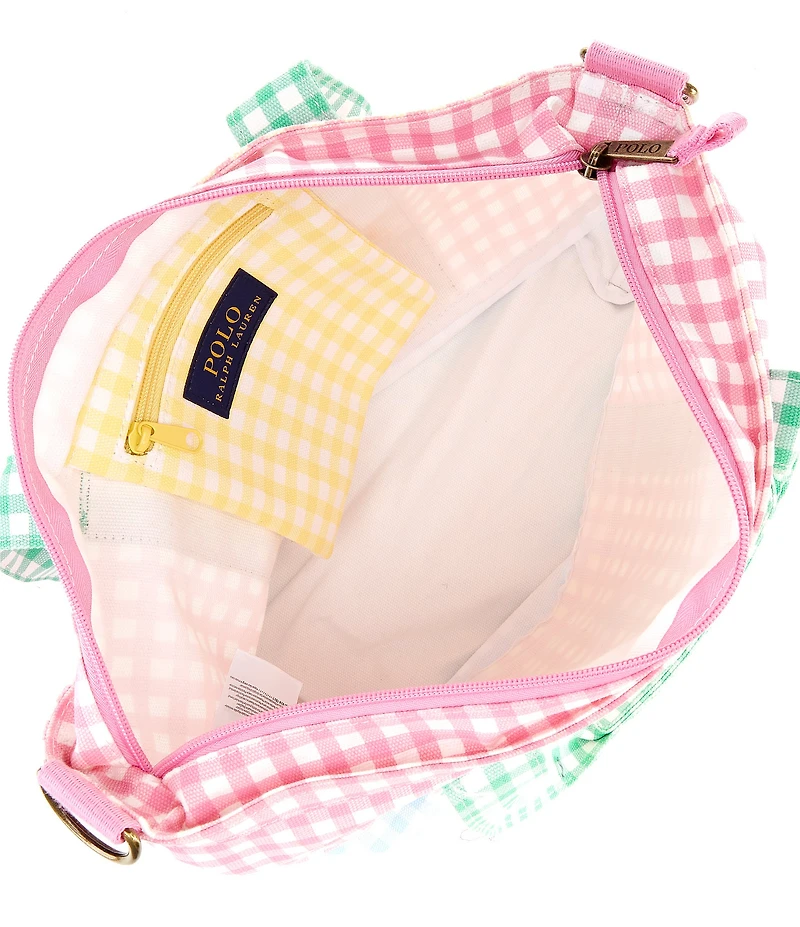 Polo Ralph Lauren Kids Gingham Printed Canvas Tote Bag