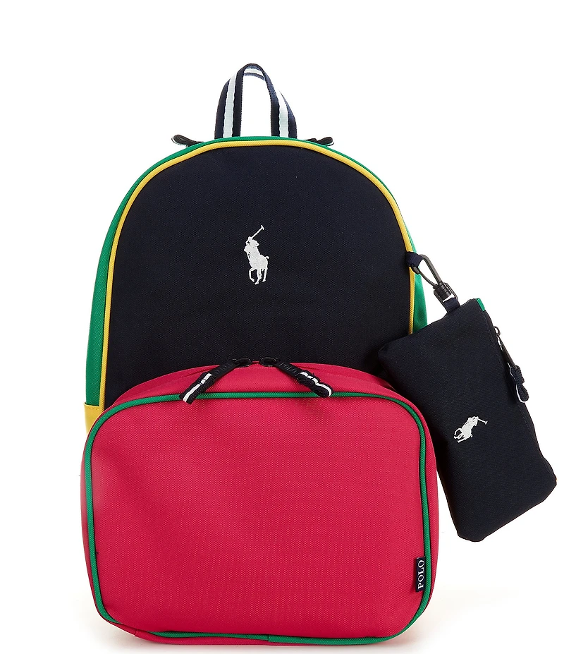 Polo Ralph Lauren Kids Oxford Backpack, Lunchbox, and Pencil Bag Set