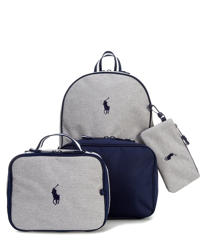 Polo Ralph Lauren Kids Oxford Backpack, Lunchbox, and Pencil Bag Set