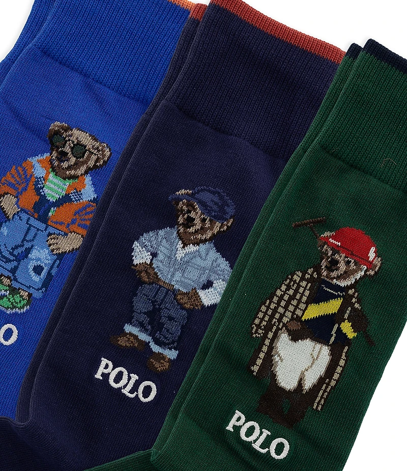 Polo Ralph Lauren Knit In Polo Bears Socks Gift Box 3-Pack