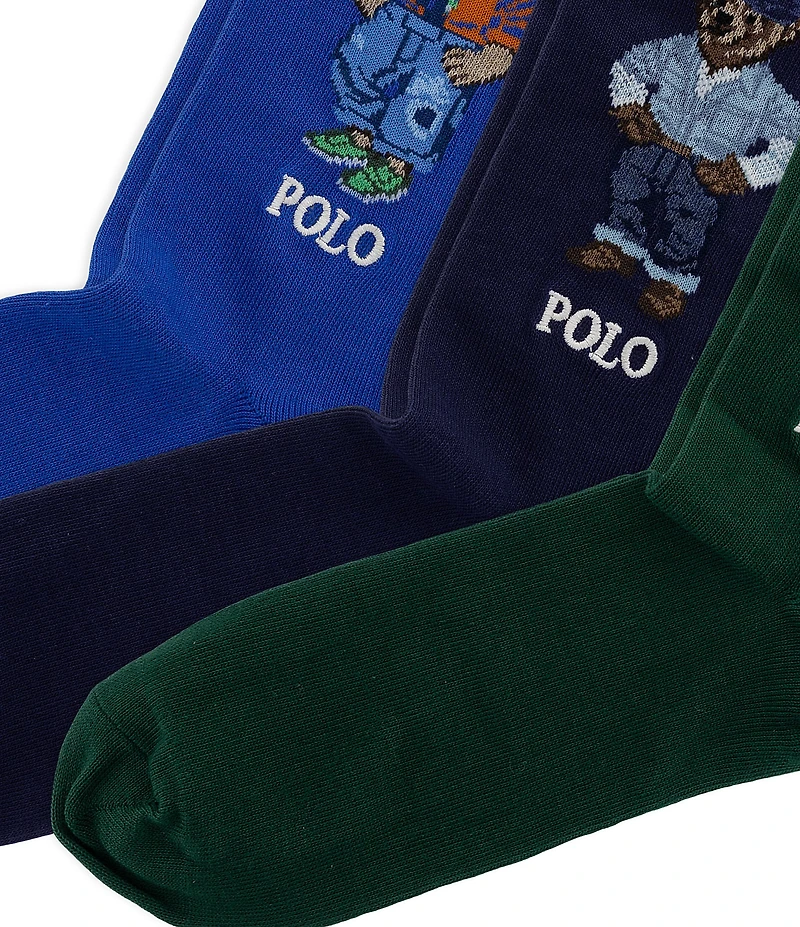 Polo Ralph Lauren Knit In Polo Bears Socks Gift Box 3-Pack