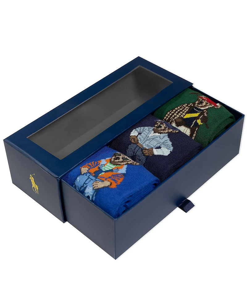 Polo Ralph Lauren Knit In Polo Bears Socks Gift Box 3-Pack