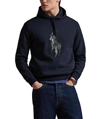 Polo Ralph Lauren Leather-Pony Double-Knit Hoodie
