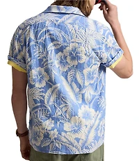 Polo Ralph Lauren Linen Tropical Print Short Sleeve Button Front Shirt