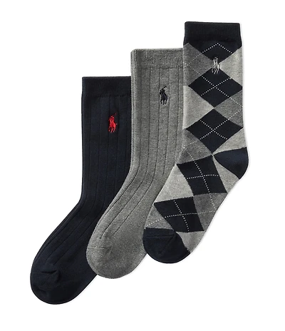Polo Ralph Lauren Little Boys Classic Argyle Sock 3-Pack