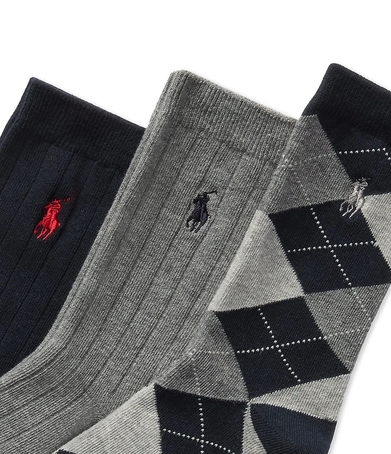 Polo Ralph Lauren Little Boys Classic Argyle Sock 3-Pack