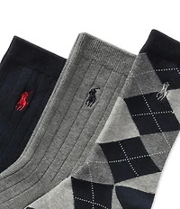 Polo Ralph Lauren Little Boys Classic Argyle Sock 3-Pack