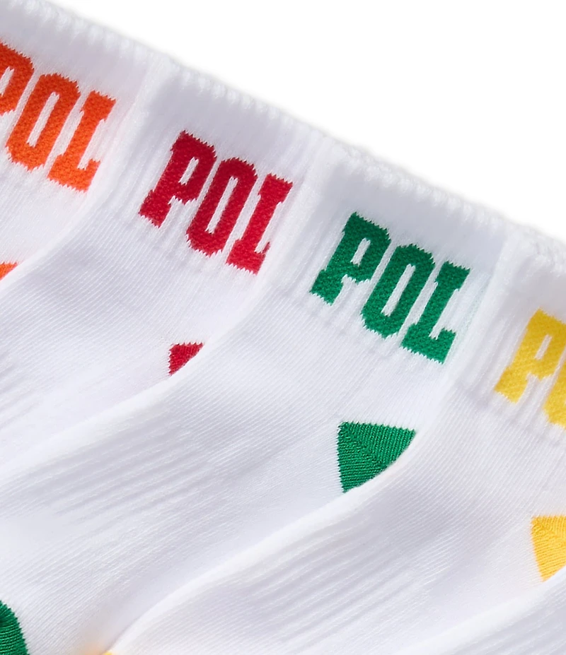 Polo Ralph Lauren Little Boys Performance Polo Logo Quarter Socks 6-Pack