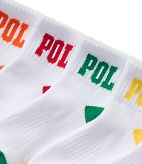 Polo Ralph Lauren Little Boys Performance Polo Logo Quarter Socks 6-Pack