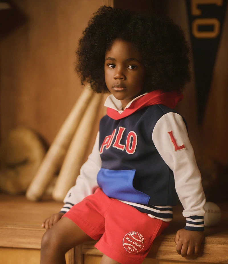 Polo Ralph Lauren Little Boys Baseball-Print Twill Shorts