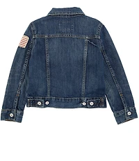 Polo Ralph Lauren Little Boys 2T-7 American Flag Patch Denim Trucker Jacket