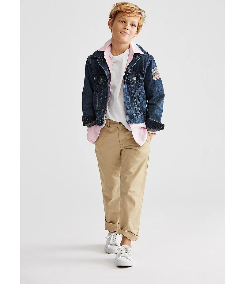 Polo Ralph Lauren Little Boys 2T-7 American Flag Patch Denim Trucker Jacket