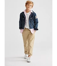 Polo Ralph Lauren Little Boys 2T-7 American Flag Patch Denim Trucker Jacket