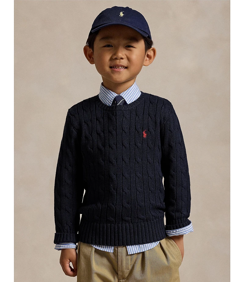 Polo Ralph Lauren Little Boys Long Sleeve Cable Knit Sweater
