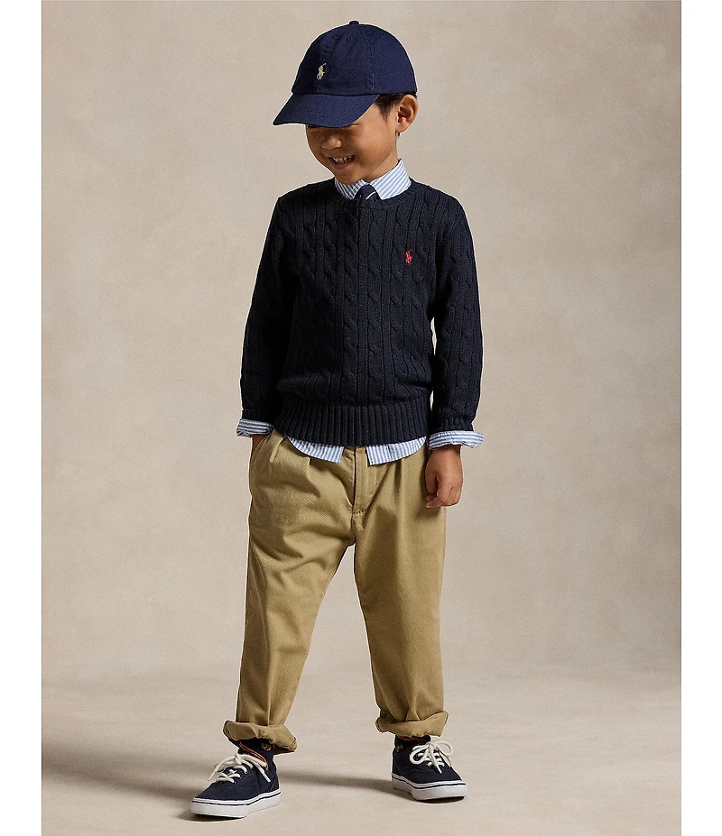 Polo Ralph Lauren Little Boys Long Sleeve Cable Knit Sweater
