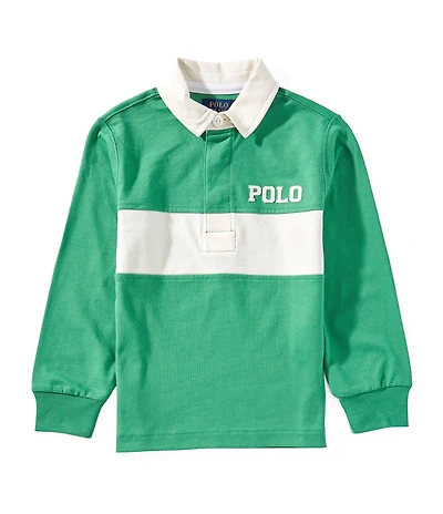 Polo Ralph Lauren Little Boys Long Sleeve Logo-Appliqued Jersey Rugby Shirt