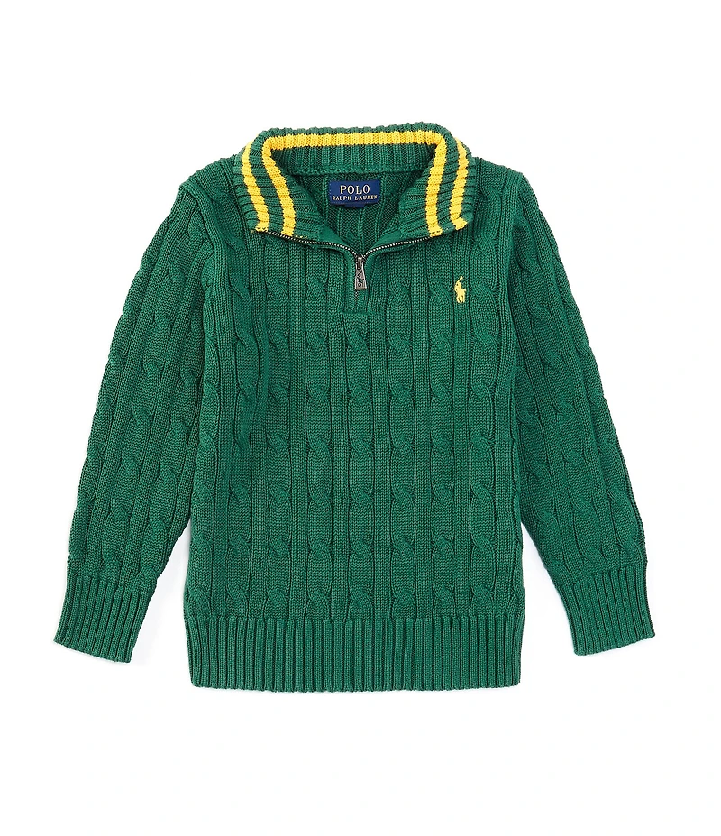 Polo Ralph Lauren Little Boys Long Sleeve Quarter-Zip Cable-Knit Sweater
