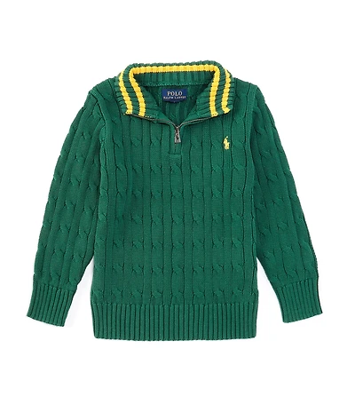 Polo Ralph Lauren Little Boys Long Sleeve Quarter-Zip Cable-Knit Sweater