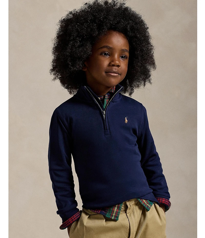 Polo Ralph Lauren Little Boys Long-Sleeve Quarter-Zip Interlock Pullover