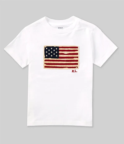 Polo Ralph Lauren Little Boys Short Sleeve U.S. Flag Graphic T-Shirt