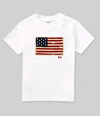 Polo Ralph Lauren Little Boys Short Sleeve U.S. Flag Graphic T-Shirt