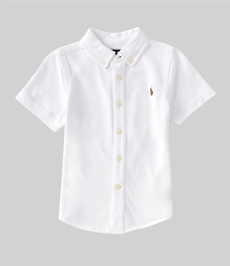Polo Ralph Lauren Little Boys Short Sleeve Knit Oxford Shirt