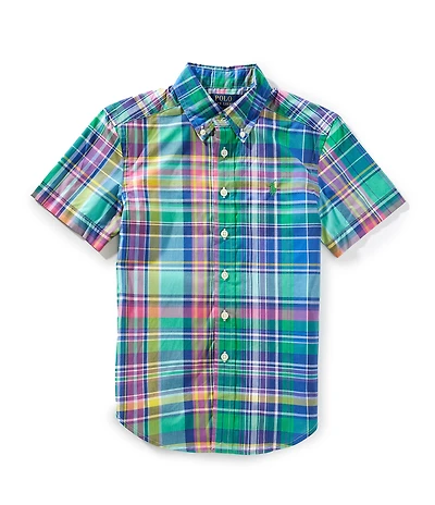 Polo Ralph Lauren Little Boys Short-Sleeve Plaid Poplin Shirt