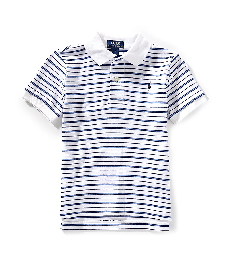Polo Ralph Lauren Little Boys Short Sleeve Striped Interlock Polo Shirt