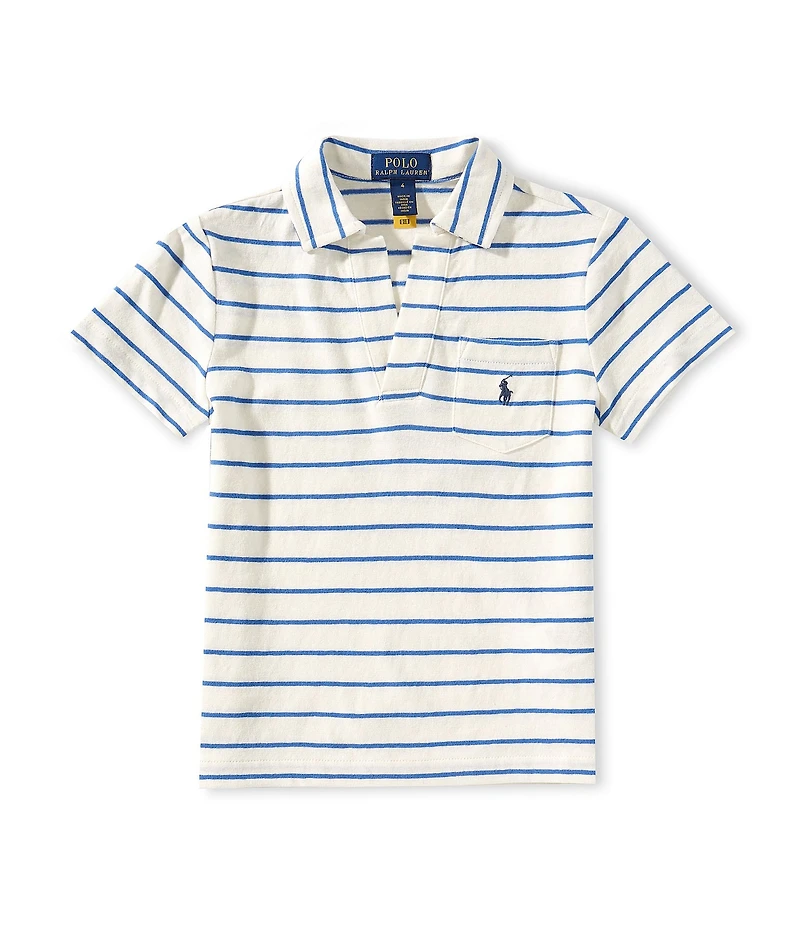 Polo Ralph Lauren Little Boys Short-Sleeve Striped Linen-Blend Polo Shirt