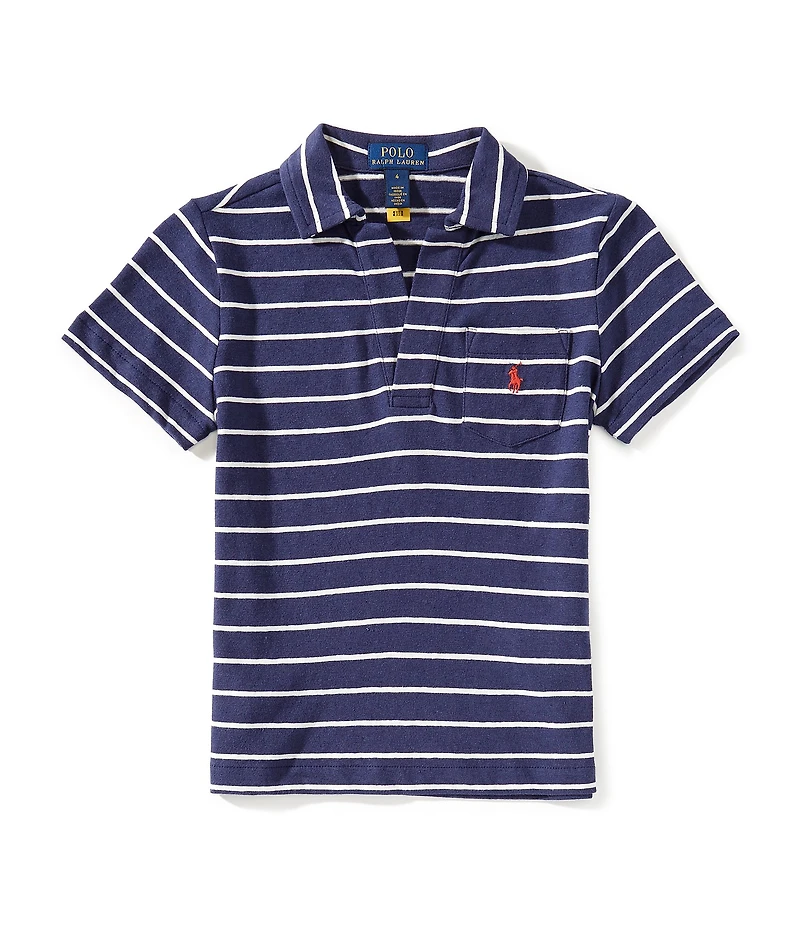 Polo Ralph Lauren Little Boys Short-Sleeve Striped Linen-Blend Polo Shirt