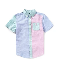 Polo Ralph Lauren Little Boys Short Sleeve Striped Seersucker Fun Shirt