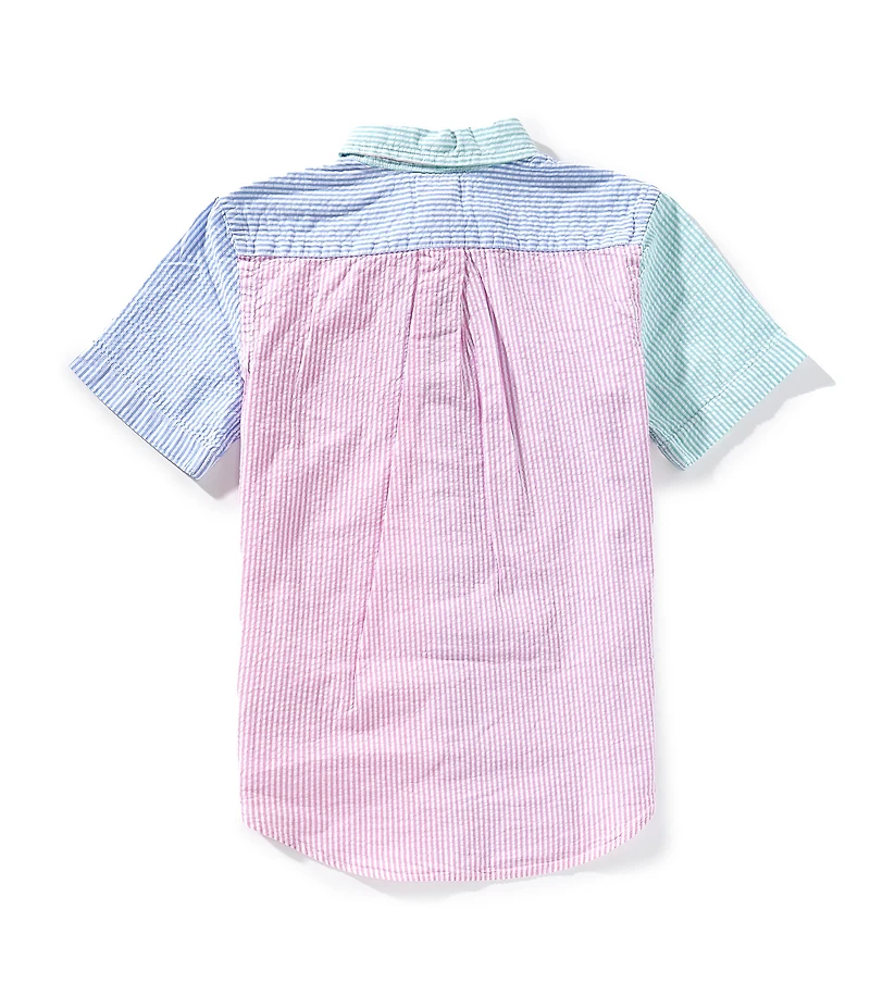 Polo Ralph Lauren Little Boys Short Sleeve Striped Seersucker Fun Shirt
