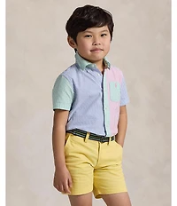 Polo Ralph Lauren Little Boys Short Sleeve Striped Seersucker Fun Shirt