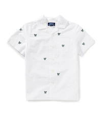 Polo Ralph Lauren Little Boys Short Sleeve Tennis-Embroidered Oxford Shirt