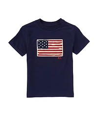 Polo Ralph Lauren Little Boys 2T-7 Short Sleeve U.S. Flag Graphic T-Shirt