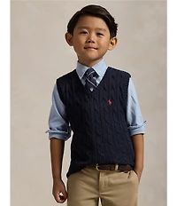 Polo Ralph Lauren Little Boys Sleeveless Cable-Knit Sweater Vest