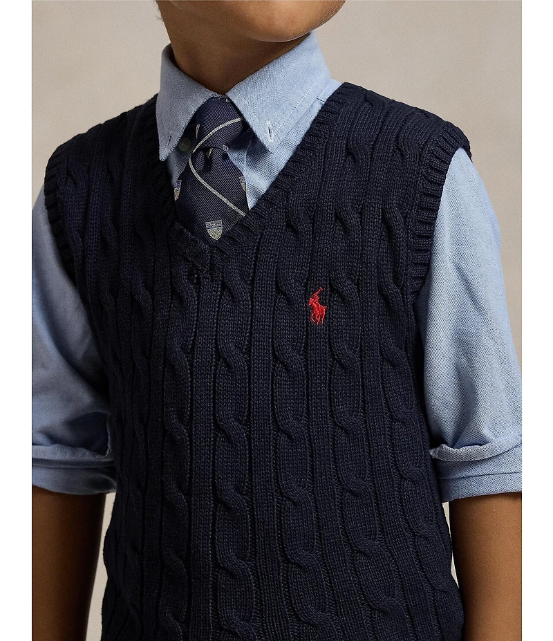 Polo Ralph Lauren Little Boys Sleeveless Cable-Knit Sweater Vest