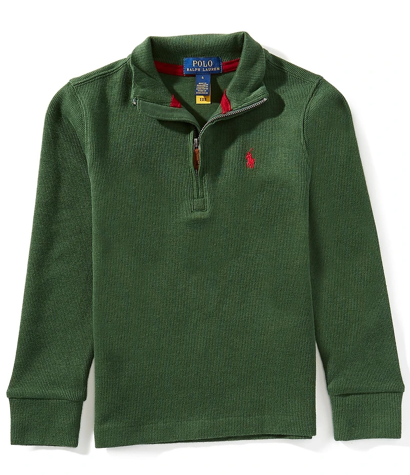 Polo Ralph Lauren Little Boys Long-Sleeve Estate-Rib Quarter-Zip Pullover