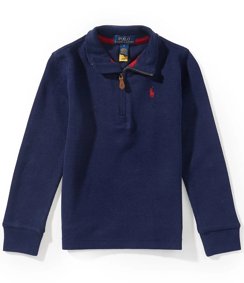 Polo Ralph Lauren Little Boys Long-Sleeve Estate-Rib Quarter-Zip Pullover