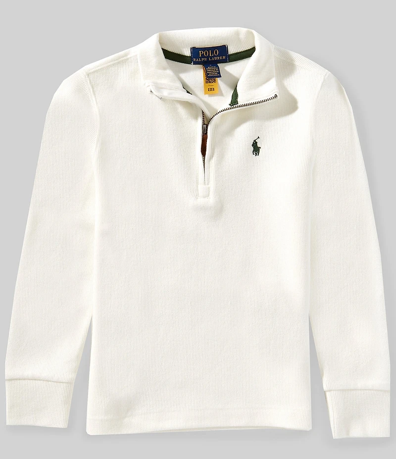 Polo Ralph Lauren Little Boys Long-Sleeve Estate-Rib Quarter-Zip Pullover
