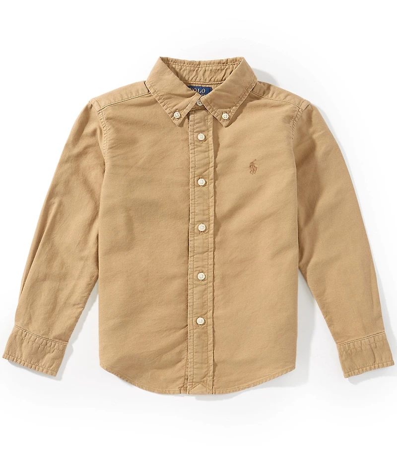 Polo Ralph Lauren Little Boys Long-Sleeve Garment-Dyed Oxford Shirt