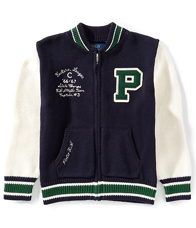 Polo Ralph Lauren Little Boys Long-Sleeve Letterman Sweater Jacket