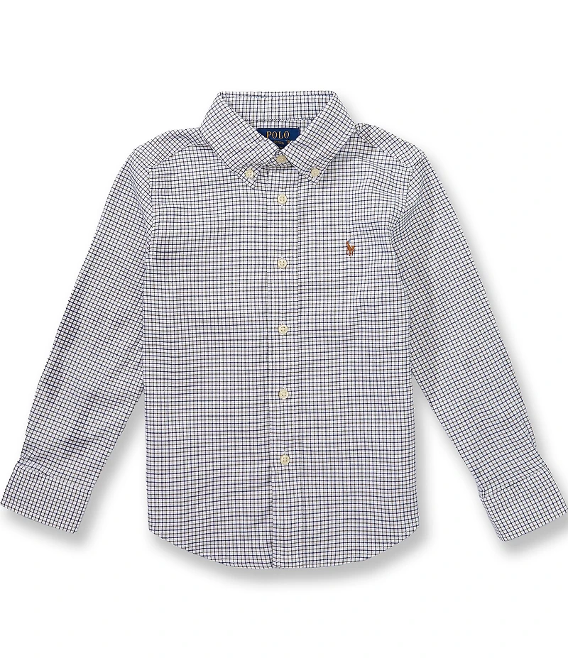 Polo Ralph Lauren Little Boys Long Sleeve Performance Checked Oxford Shirt