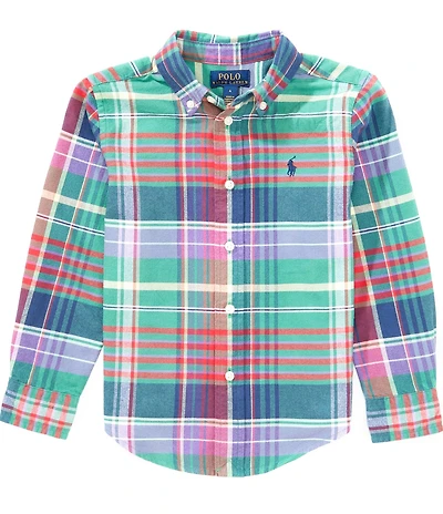 Polo Ralph Lauren Little Boys Long-Sleeve Plaid Brushed Oxford Shirt