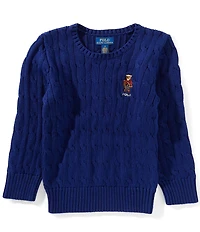 Polo Ralph Lauren Little Boys Long Sleeve Polo Bear Cable-Knit Sweater