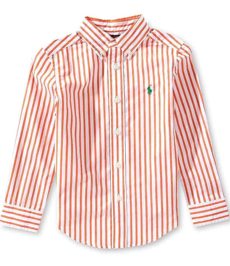 Polo Ralph Lauren Little Boys Long Sleeve Striped Cotton Poplin Shirt