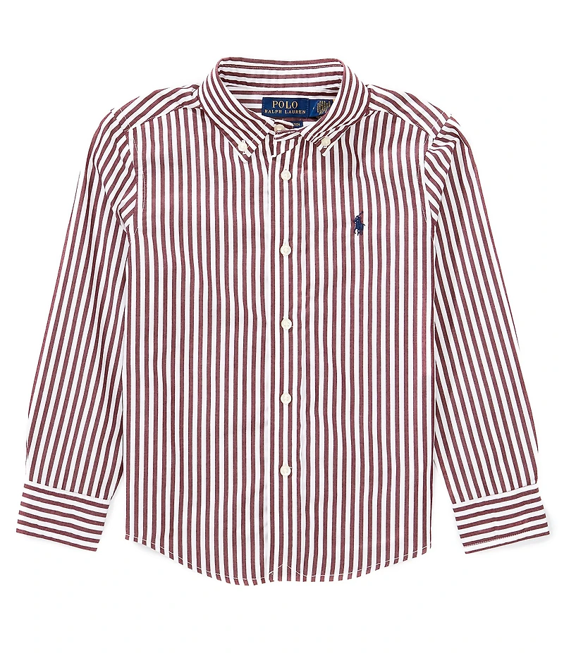 Polo Ralph Lauren Little Boys Long-Sleeve Striped Poplin Shirt