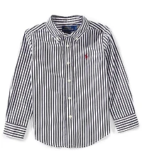 Polo Ralph Lauren Little Boys Long-Sleeve Striped Poplin Shirt