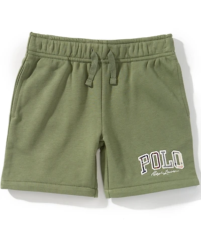 Polo Ralph Lauren Little Boys Madras-Logo French Terry Shorts