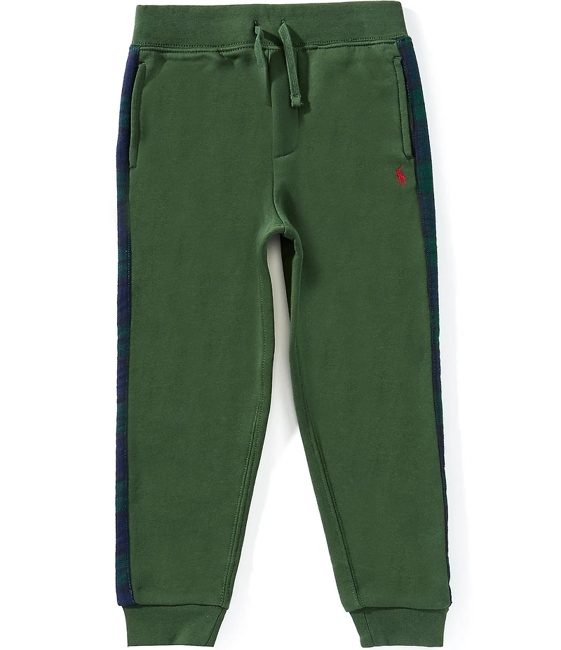 Polo Ralph Lauren Little Boys Plaid-Trim Fleece Jogger Pants